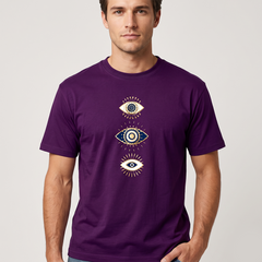 Dark Purple Mystic Evil Eye Oversized T-Shirt