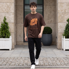 Men's Coffee Addict Graphic Oversized White T-Shirt