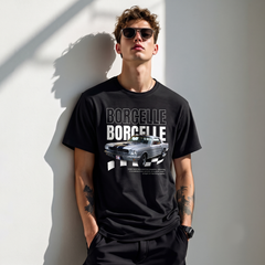 Men's Vintage Car Graphic Oversized Black T-Shirt