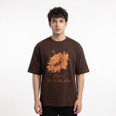 Men's Coffee Addict Graphic Oversized White T-Shirt