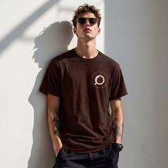 Men's Coffee Graphic Oversized Brown T-Shirt