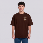 Men's Coffee Graphic Oversized Brown T-Shirt