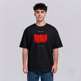 Men's Yoga Life Graphic Oversized Black T-Shirt