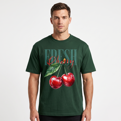 Dark Green Fresh Cherry Oversized T-Shirt