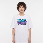 Women's Trust Yourself Graffiti Oversized White T-Shirt