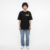 Women's Smile Graphic Oversized Black T-Shirt