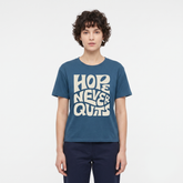 Women's Hope Never Quits Graphic Boxy Navy T-Shirt