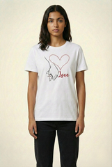 Minimalist 'Love' Heart Graphic White Tee