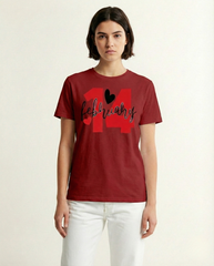 White 14 February Valentine's Day Graphic T-Shirt