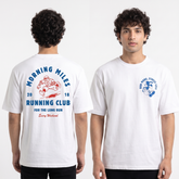Men's Run More Stress Less Oversized White T-Shirt