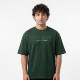Men's No Rules Graphic Oversized Dark Green T-Shirt