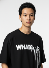 Men's Black "Whatever" Oversized Graphic T-Shirt