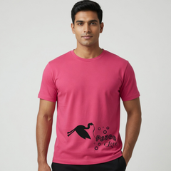 Unisex Pink Peace Love Crane Graphic Oversized T-Shirt