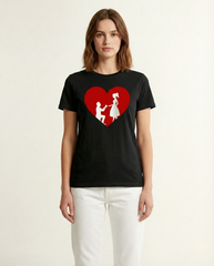 White Proposal Graphic Print T-Shirt for - Regular Fit