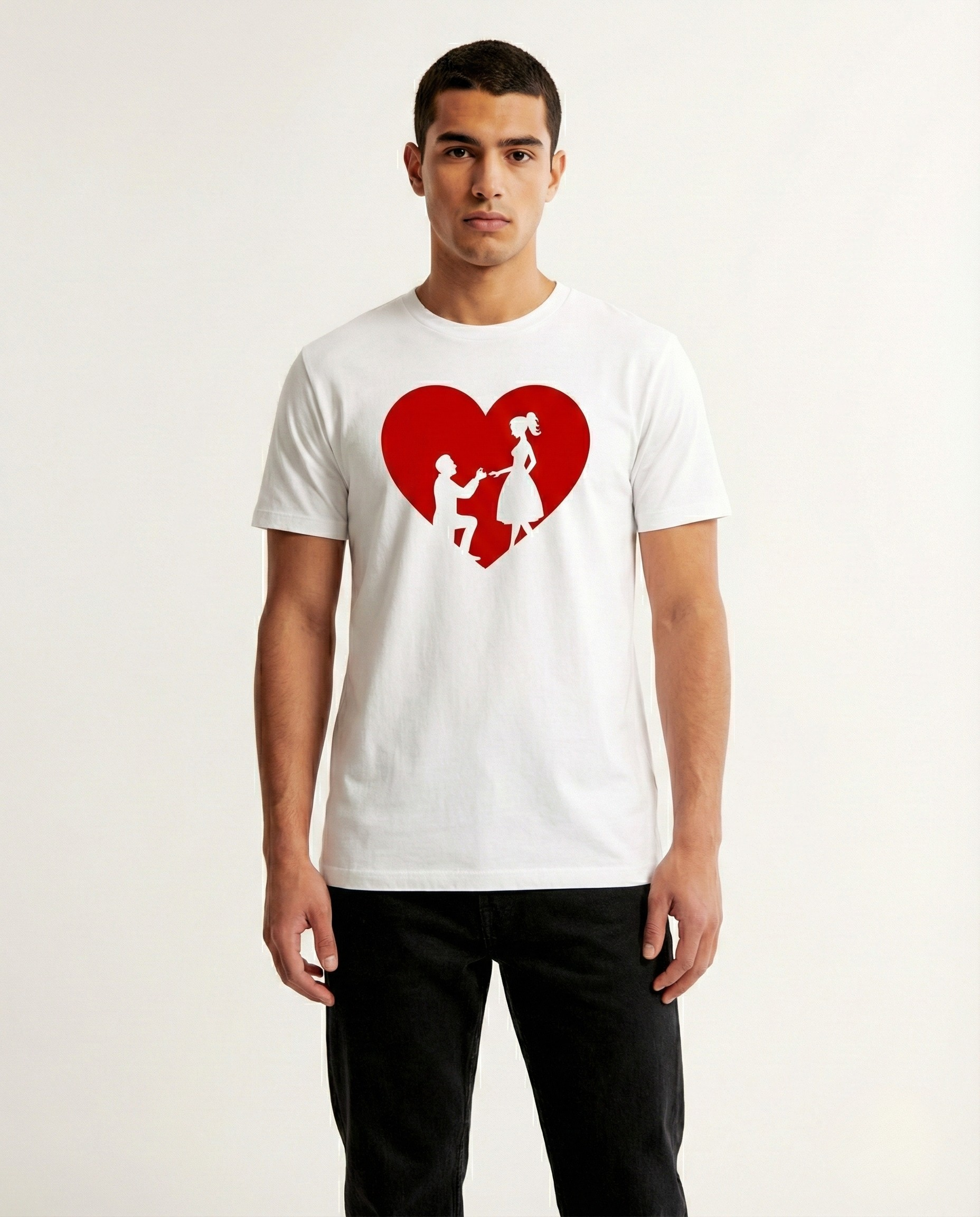White Proposal Graphic Print T-Shirt for  - Regular Fit