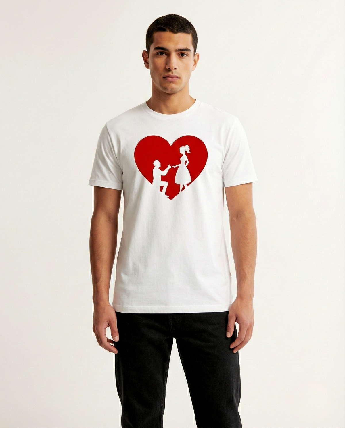 White Proposal Graphic Print T-Shirt for  - Regular Fit