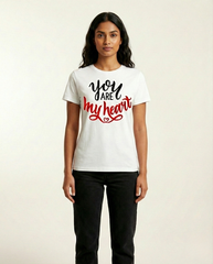 You Are My Heart Unisex Graphic White T-Shirt | Premium Cotton Round Neck