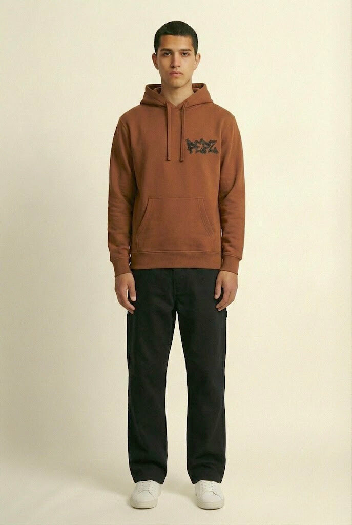 PEPZ Men's Brown Streetwear Over-Sized Hoodie
