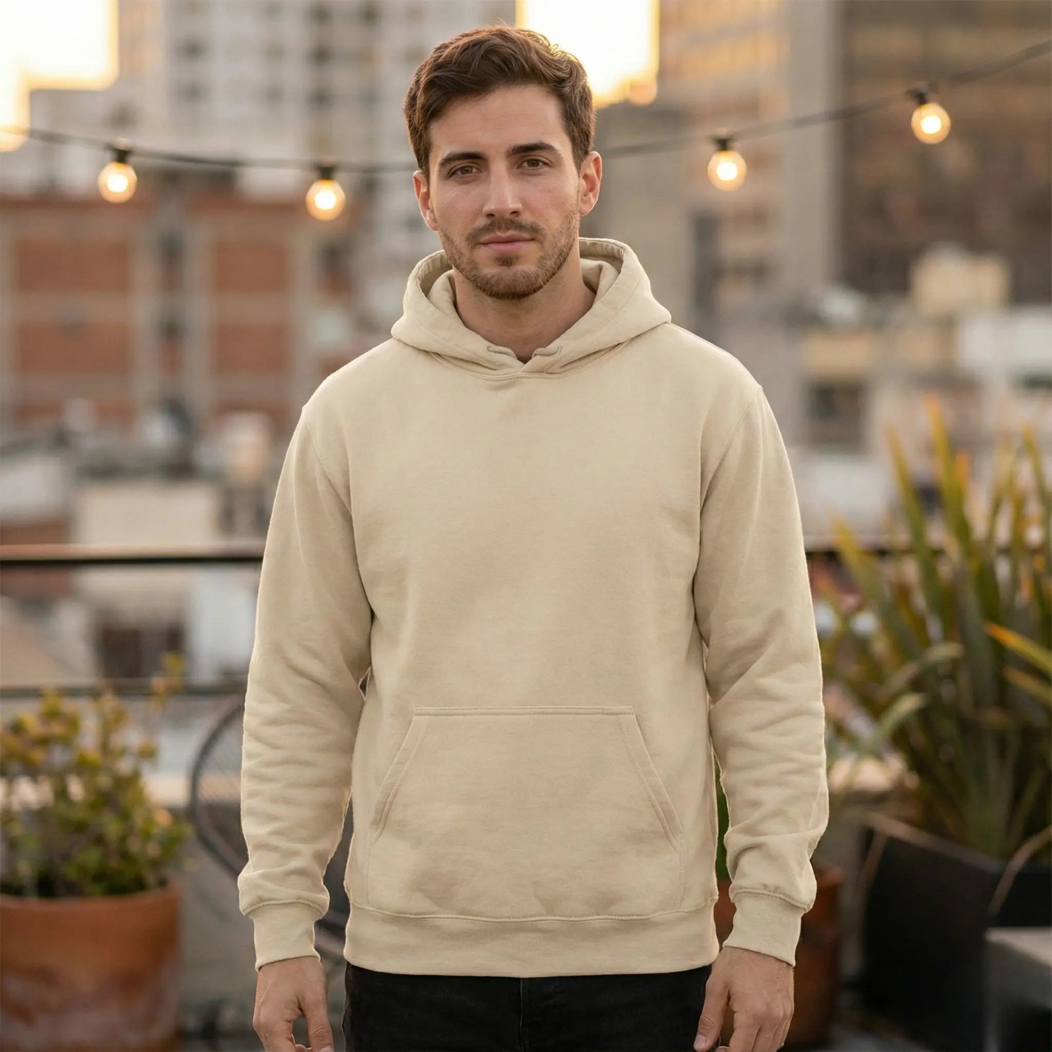 The Lone Wolf Howl Back Print Over-Sized Hoodie - Heather Grey Secondary image