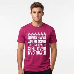 Unisex Pink Funny Camping Graphic Oversized T-Shirt