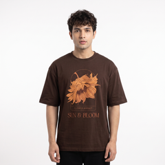 Men's Coffee Addict Graphic Oversized White T-Shirt