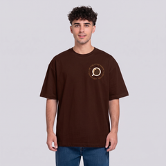 Men's Coffee Graphic Oversized Brown T-Shirt