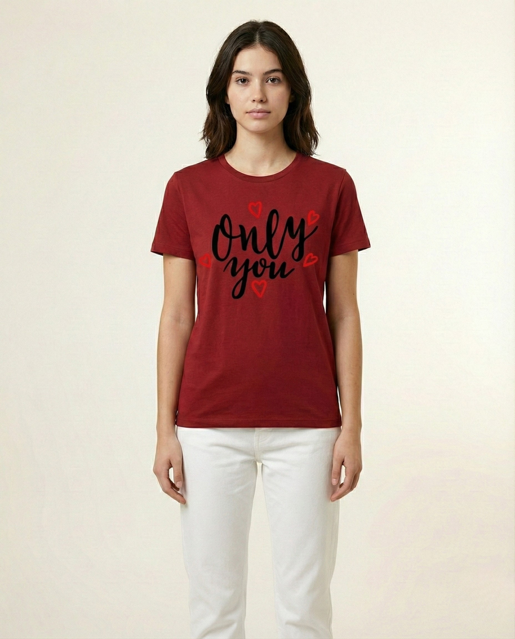 Only You Graphic Printed White Unisex Cotton T-Shirt