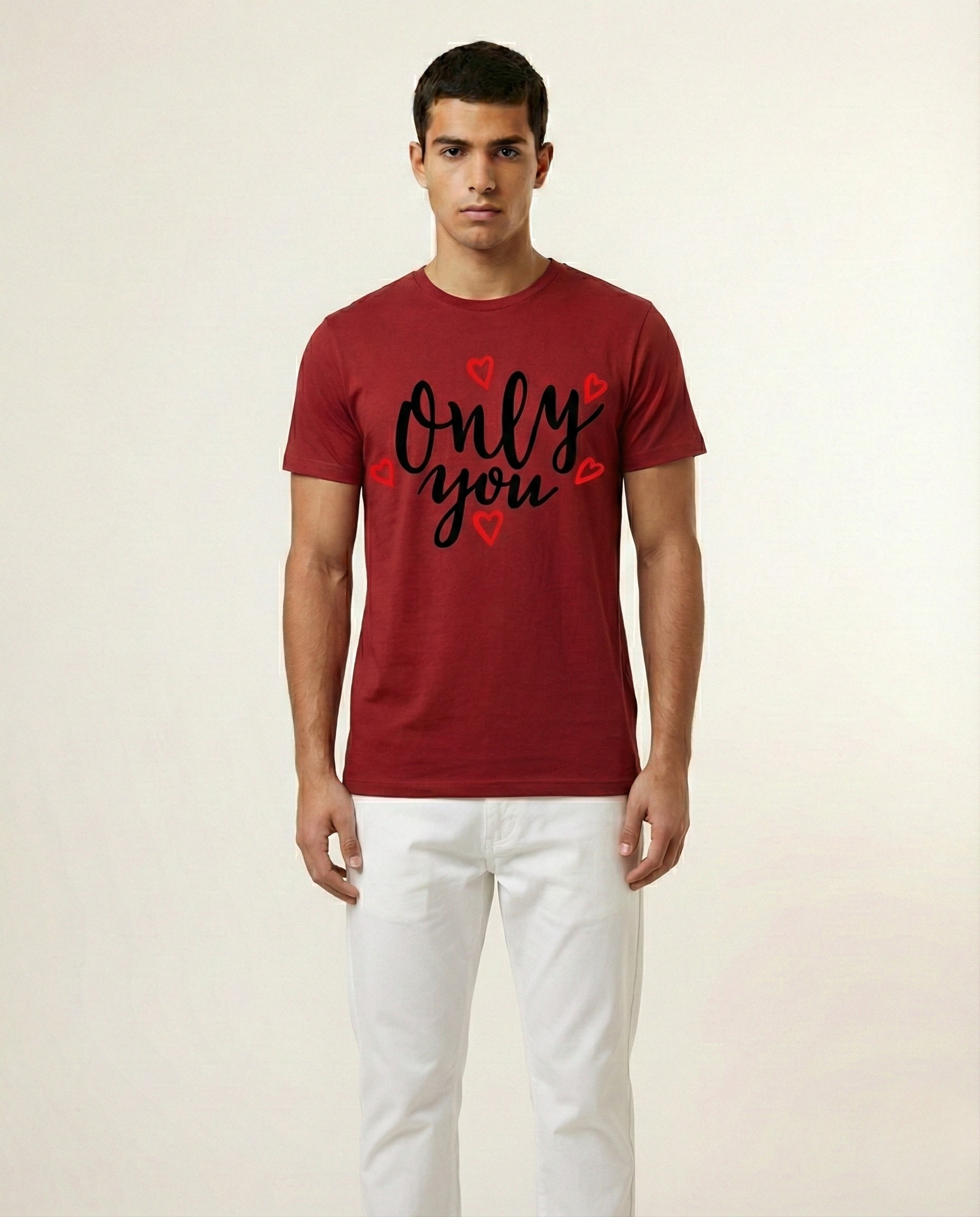 Only You Graphic Printed White Unisex Cotton T-Shirt Secondary image