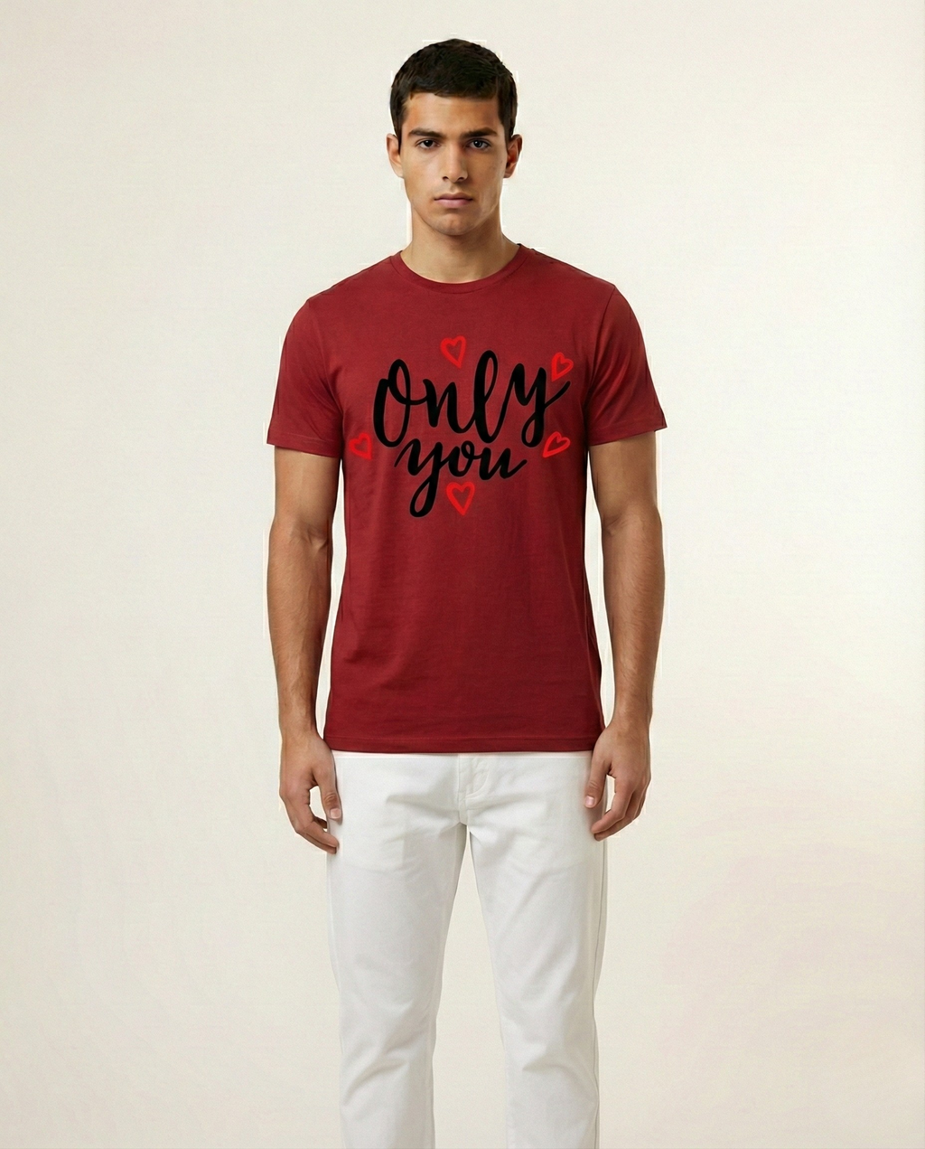 Only You Graphic Printed White Unisex Cotton T-Shirt