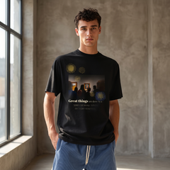 Art Gallery Graphic Oversized Black T-Shirt