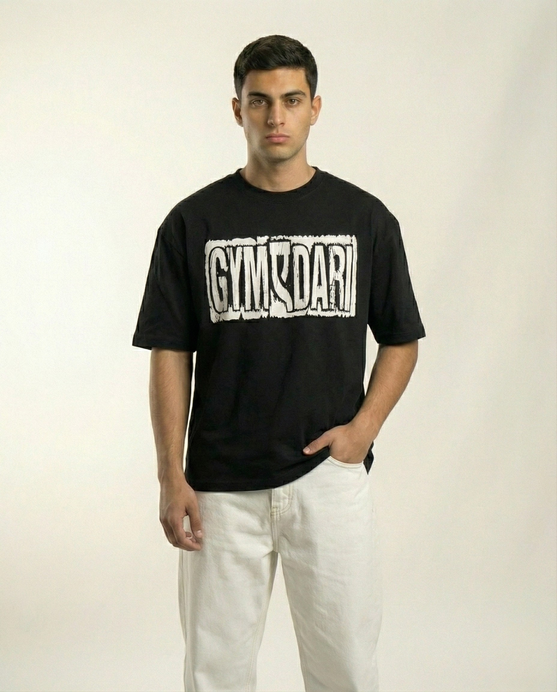 Gymdari Graphic Black Oversized T-shirt for Men