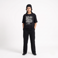 Women's Rain Remembers Graphic Oversized Black T-Shirt