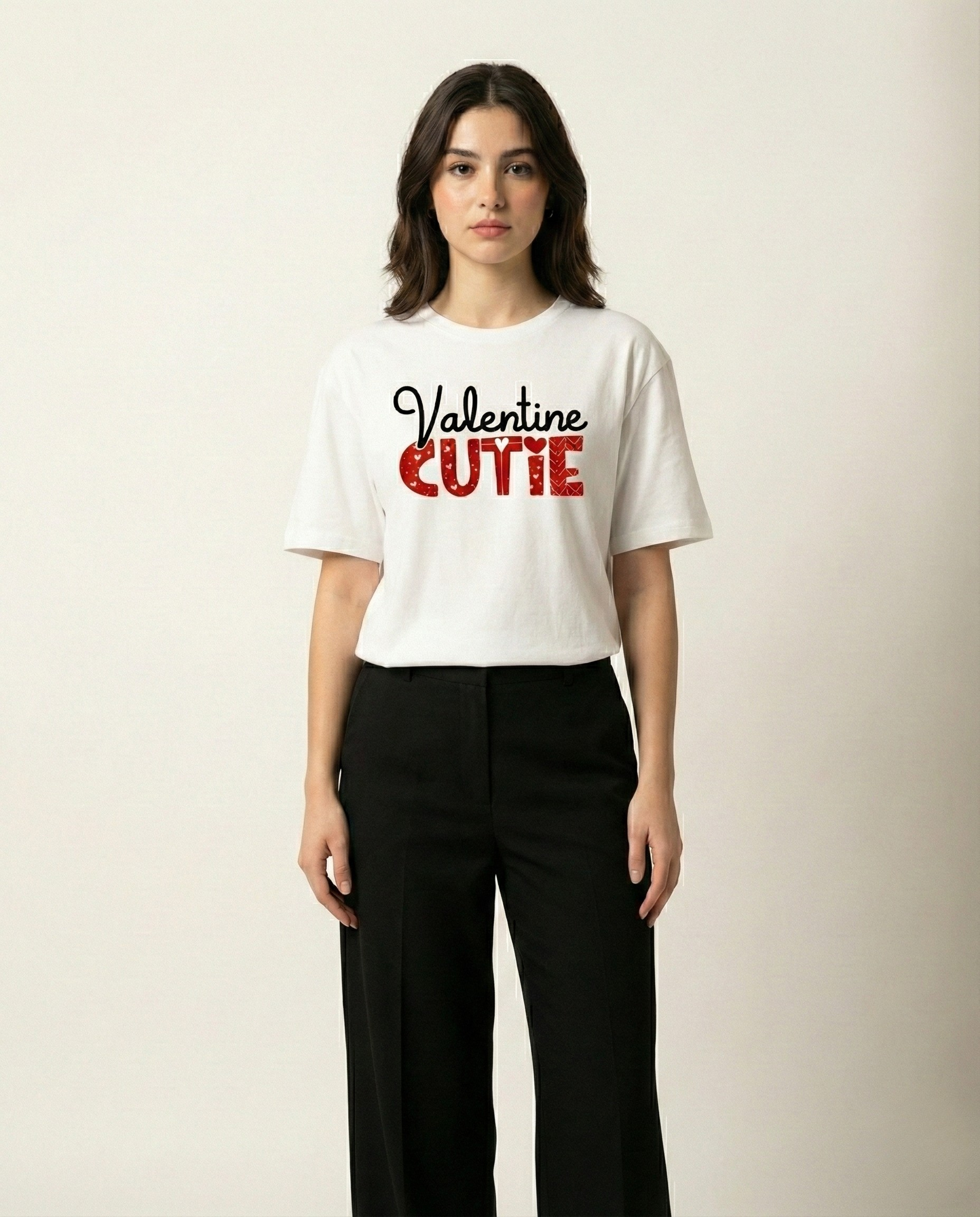 Valentine Cutie Graphic Print White T-Shirt - Regular Fit