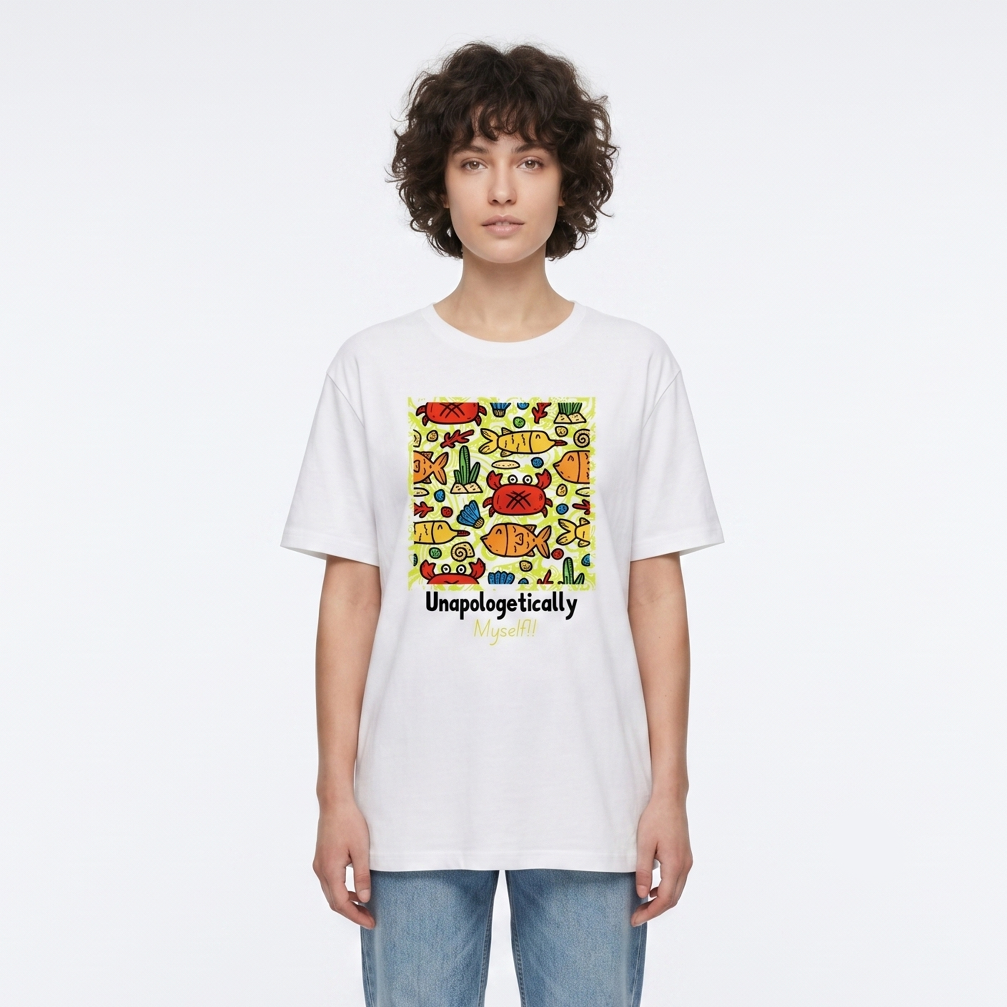 Women's Unapologetically Myself Graphic White T-Shirt