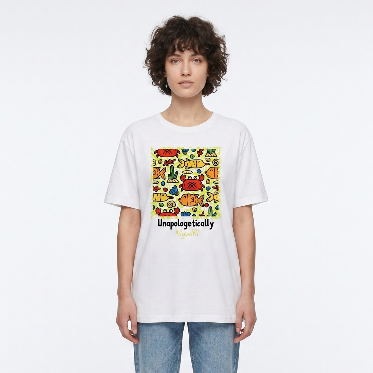 Women's Unapologetically Myself Graphic White T-Shirt
