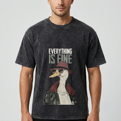 Acid Wash "Everything Is Fine" Graphic T-Shirt