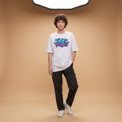 Women's Trust Yourself Graffiti Oversized White T-Shirt