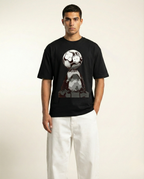 Grey Oversized Football Graphic Tee – Urban Streetwear Fit