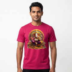 Men's Magenta Majestic Ganesha Graphic T-Shirt