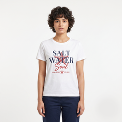 Women's Salt Water Soul Starfish Graphic White T-Shirt