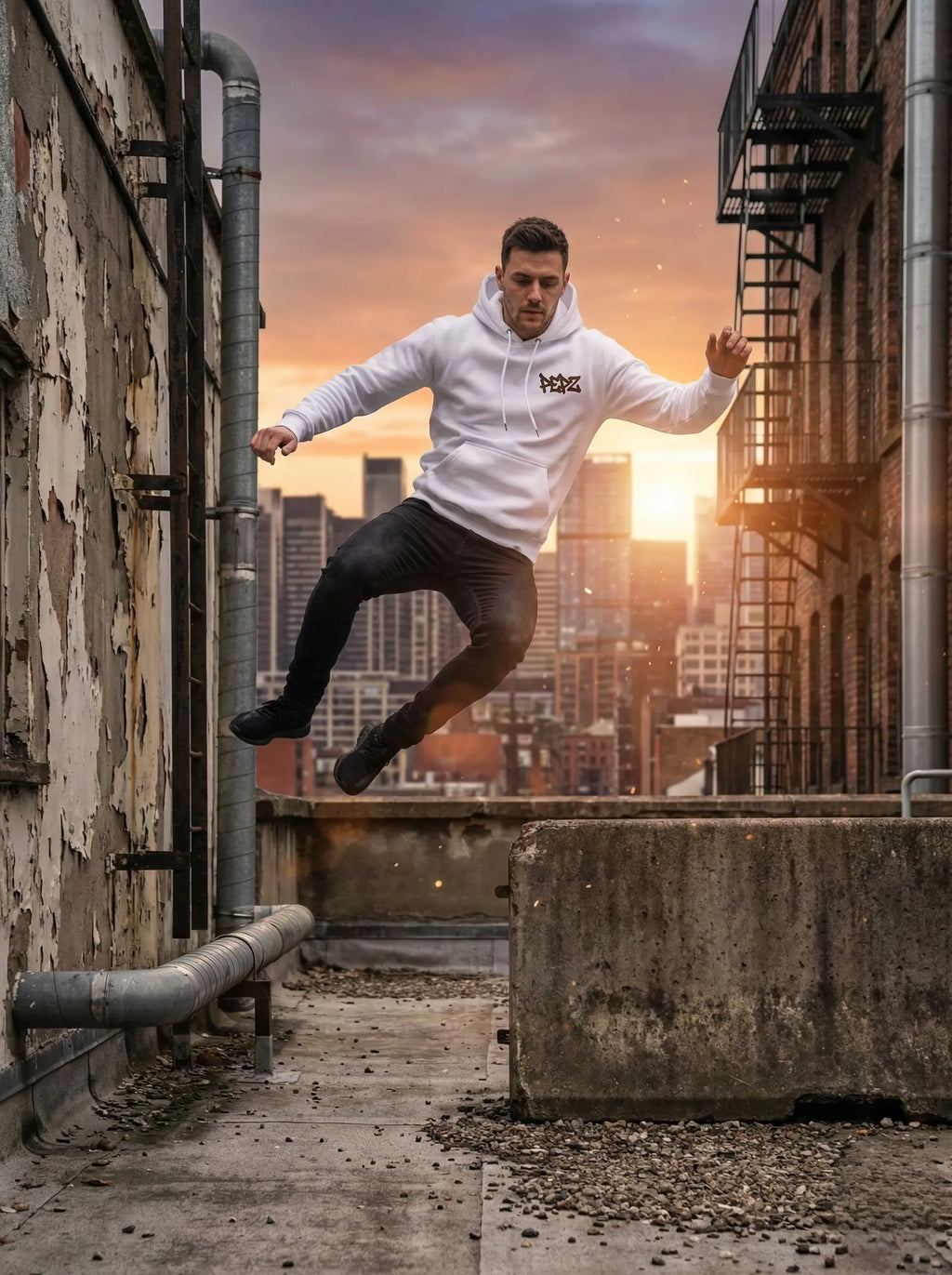 Pepz White Graffiti Hoodie - Premium Cotton Streetwear - PEPZ