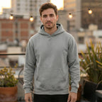 The Lone Wolf Howl Back Print Over-Sized Hoodie - Heather Grey - PEPZ