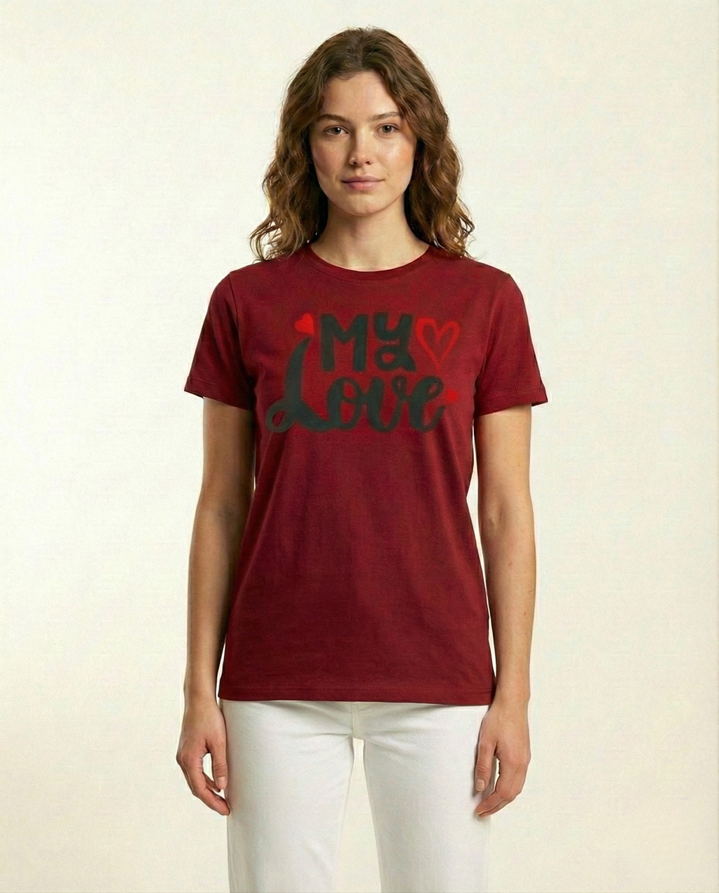 Unisex White My Love Printed T-Shirt | Regular Fit Cotton Graphic Tee