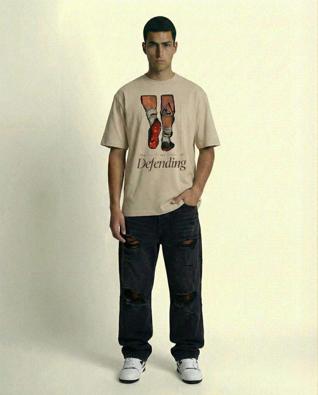 The Art of Defending Black Oversized Graphic Tee