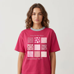 Women's "Enjoy Little Things" Oversized Purple T-Shirt