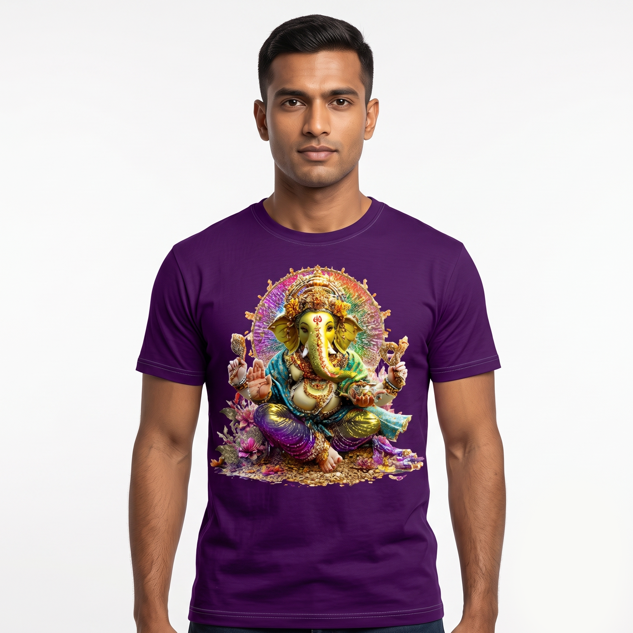 Men's Purple Majestic Ganesha Graphic T-Shirt