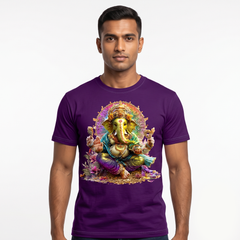 Men's Purple Majestic Ganesha Graphic T-Shirt