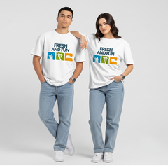 Unisex Fresh & Fun Travel Graphic Oversized White T-Shirt