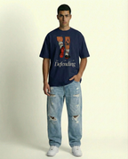 The Art of Defending Black Oversized Graphic Tee