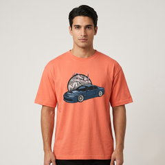 Coral Drift JDM Car Graphic Oversized T-Shirt